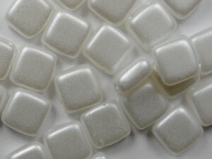 CMT-02010-25001 Pastel Pearl White CzechMates Tile Bead 25 Pc.