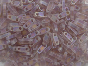 QTL-0142FR Matted Transparant Smoky Amethyst AB Miyuki Quarter Tila Beads 5x1,2 mm