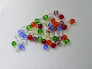 Czech Glass, Druk Round beads, 4 mm, Mix Rainbow - Afbeelding 1