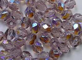 FP1-04-20030X Midden Amethyst AB Czech Glass Facet Firepolish 4mm 50 stuks