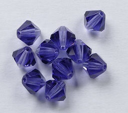 PrBic-06-TAN Tanzanite Preciosa Bicones 6 mm 10 stuks - Afbeelding 1