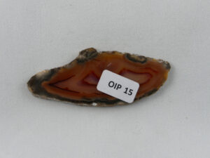 Agaatschijf, 65x27 mm, rood/bruin - Afbeelding 1