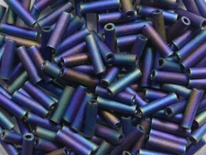 M-BGL-6-0401FR Matted Black AB Miyuki Bugles 6mm