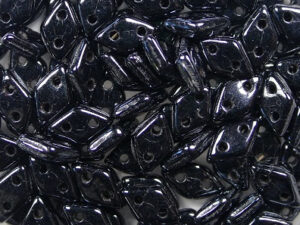 CM-DI-23980L Hematite CzechMates 2-hole Diamond Beads, 5 gram