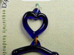 TGL-02-SAP Toggle Clasp, kapittelsluiting, 1 streng , glas, hartvormig: sapphire