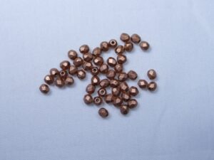 FP1-03-01770JTK Matte Metallic Copper Czech Glass Facet Firepolish 3mm 50 stuks