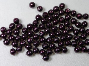 parels, 4 mm, Czech Glass, Plum