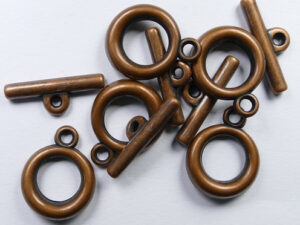 Toggle Clasp, kapittelsluiting, 1 streng, metallook bronskleurig