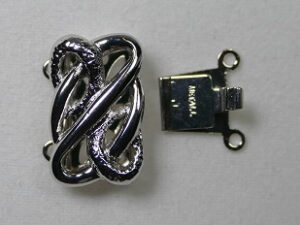 Sluiting voor 2 strengen, rhodium plated