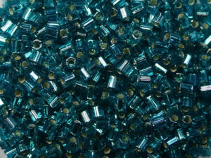 MH-11-2425 Silver Lined Teal Miyuki Rocailles hex cut 11/0 - Afbeelding 1