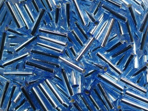 M-BGL-6-0018 Silverlined Aqua Miyuki Bugles 6mm