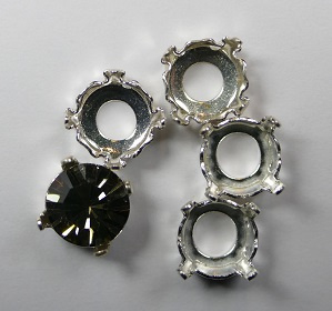 Setting voor rivoli of chaton, 8 mm, silver plated - Afbeelding 1