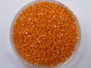 DB-11-1777 White Lined Orange AB Miyuki Delica's 11/0