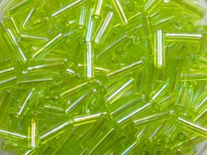 M-BGL-6-0258 Transparent Chartreuse AB Miyuki Bugles 6mm