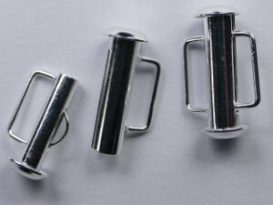 Ronde schuifsluiting, Slide bar 16,5 mm, silver plated