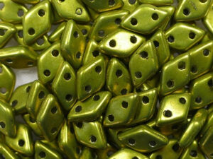 CM-DI-05A03 Color Trends Saturated Metallic Meadow Lark CzechMates 2-hole Diamond Beads, 5 gram