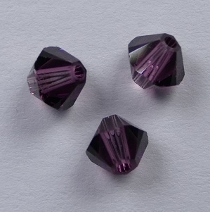 SW-04-AMY 4 mm Amethyst Swarovski Element Bicones