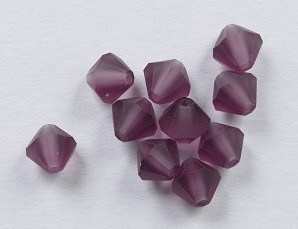 PrBic-06-AMYMAT Matte Amethyst Preciosa Bicones 6 mm 10 stuks op=op