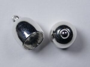 Bullet End Cap, 8 mm, Silver plated