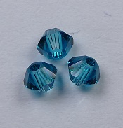 3 mm Blue Zircon Swarovski Element Bicones - Afbeelding 1
