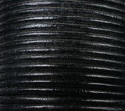 Rond leer, 2 mm , 50 cm, Zwart