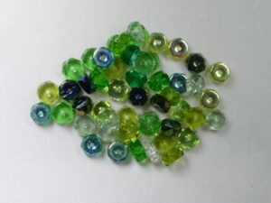 Czech Glass, Faceted Rondel beads, 3x6 mm, Mix Evergreen - Afbeelding 1