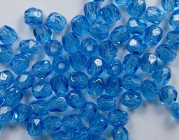 FP1-03-60040 Dark Aquamarine Czech Glass Facet Firepolish 3mm 50 stuks