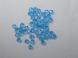 FP1-04-60020 Aquamarine Czech Glass Facet Firepolish 4mm 50 stuks - Afbeelding 1