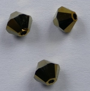 SW-04-CRYSDO2 4 mm Crystal Dorado 2x Swarovski Element Bicones - Afbeelding 1