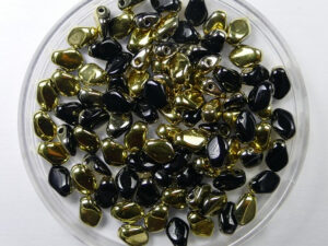GB-23980-26441 Gekko beads, 3x5 mm, Jet Amber - Afbeelding 1