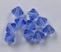 PrBic-06-LTSAP Light Sapphire Preciosa Bicones 6 mm 10 stuks