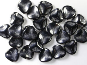 Rose Petals, 14x13 mm, Jet Hematite