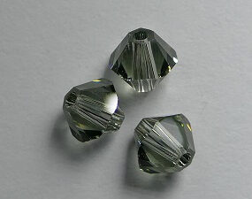 SW-05-BKD 5 mm Black Diamond Swarovski Element Bicones - Afbeelding 1