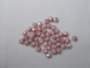 FP1-04-03000LP Luster Topaz Pink Opaque White Czech Glass Facet Firepolish 4mm 50 stuks - Afbeelding 1