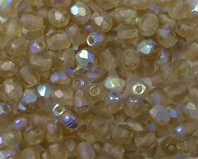 FP1-03-10220MX Matte Smoky Topaz AB Czech Glass Facet Firepolish 3mm 50 stuks - Afbeelding 1