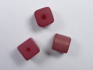 Pol-kub08-13 8 mm Polaris kubus kraal, terracotta