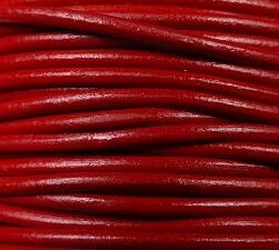 Rond leer, 2 mm, 50 cm, Rood
