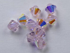 PrBic-06-PISAPAB Pink Sapphire AB Preciosa Bicones 6 mm 10 stuks - Afbeelding 1