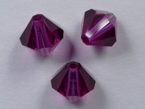 6 mm Fuchsia Swarovski Element Bicones - Afbeelding 1