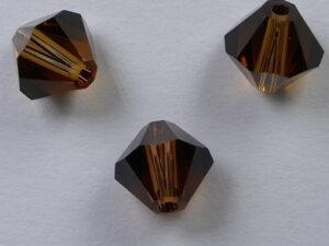 6 mm Smoked Topaz Swarovski Element Bicones