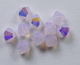 PrBic-06-ROSOPAB Rose Opal AB Preciosa Bicones 6 mm 10 stuks - Afbeelding 1