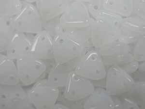 CMTR-02010 2 hole Triangle Beads, 6 mm, Czech Mates, Alabaster