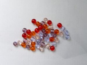 Czech Glass, Druk Round beads, 4 mm, Mix Melonberry - Afbeelding 1