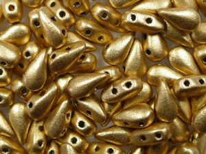 DrD-01710 Matte Metallic Flax Dropduo, 3x6 mm,