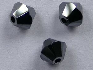 SW-04-JET2HEM 4 mm Jet Hematite 2x Swarovski Element Bicones