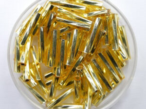 M-BGL-T12-0003 Silverlined Gold Miyuki Twisted Bugles 12mm