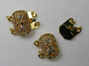 Schuifsluiting, 2 strengen, gold plated - Afbeelding 1