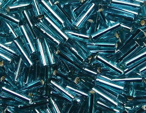 M-BGL-6-2425 Silverlined Teal Miyuki Bugles 6mm