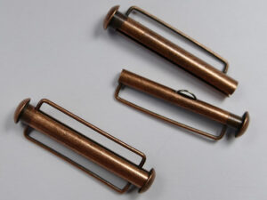 Ronde schuifsluiting, Slide bar 31,5 mm, antique copper