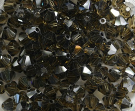 SW-04-SMKQSAT 4 mm Smoky Quartz Satin Swarovski Element Bicones - Afbeelding 2